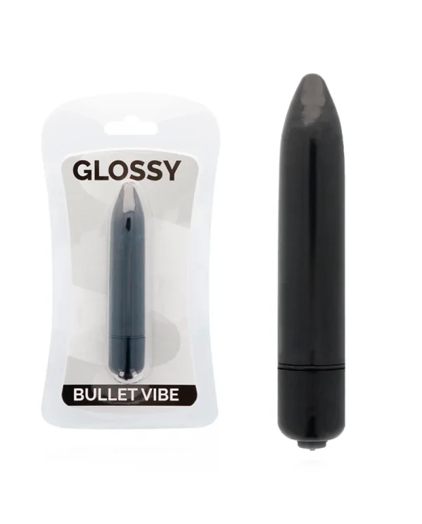 GLOSSY THIN VIBRADOR NEGRO