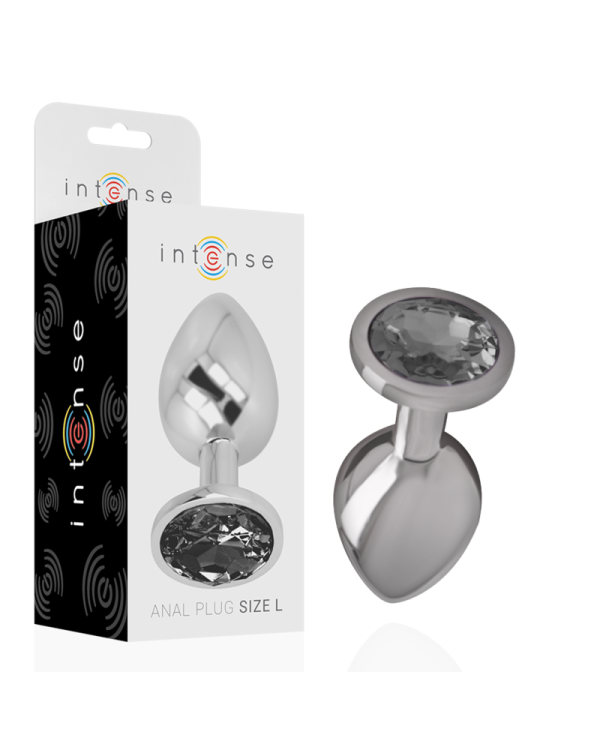 INTENSE PLUG ANAL METAL CON CRISTAL NEGRO TALLA L