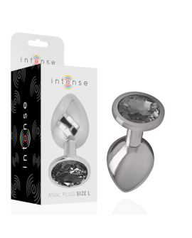 INTENSE - PLUG ANAL METAL CON CRISTAL NEGRO TALLA L