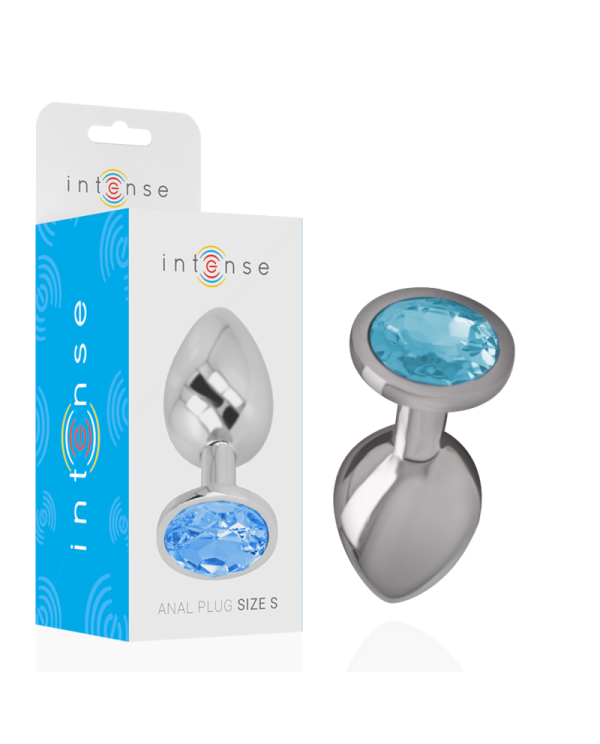 INTENSE PLUG ANAL METAL CON CRISTAL AZUL TALLA S