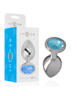 INTENSE - PLUG ANAL METAL CON CRISTAL AZUL TALLA S