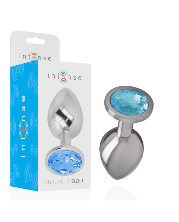 INTENSE PLUG ANAL METAL CON CRISTAL AZUL TALLA L