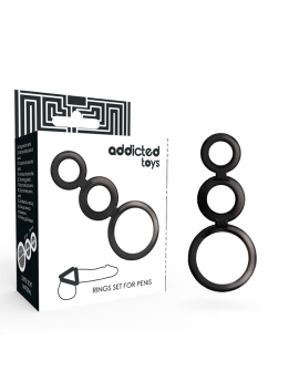 ADDICTED TOYS SET ANILLOS PENE Y TESTICULOS - AHUMADO