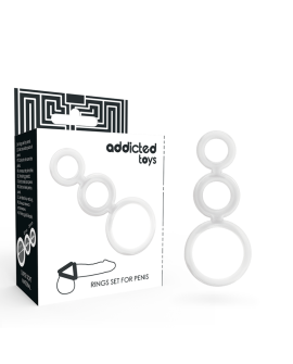 ADDICTED TOYS SET ANILLOS PENE Y TESTICULOS CLEAR