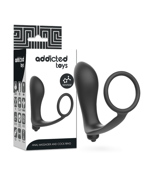 ADDICTED TOYS PLUG ANAL VIBRADOR CON ANILLO PENE