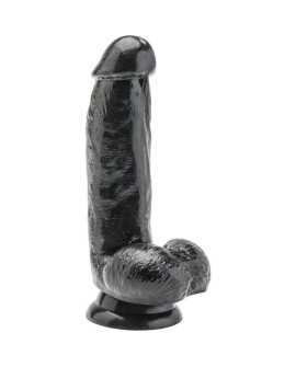 GET REAL - DILDO 12 CM CON TESTICULOS NEGRO