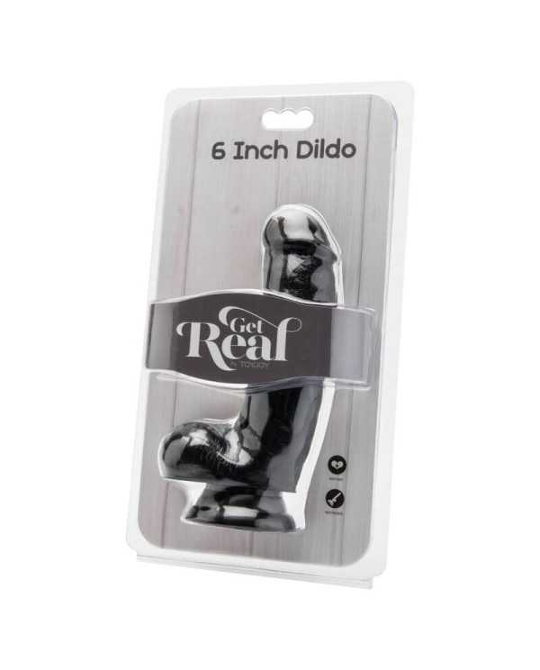 GET REAL DILDO 12 CM CON TESTICULOS NEGRO