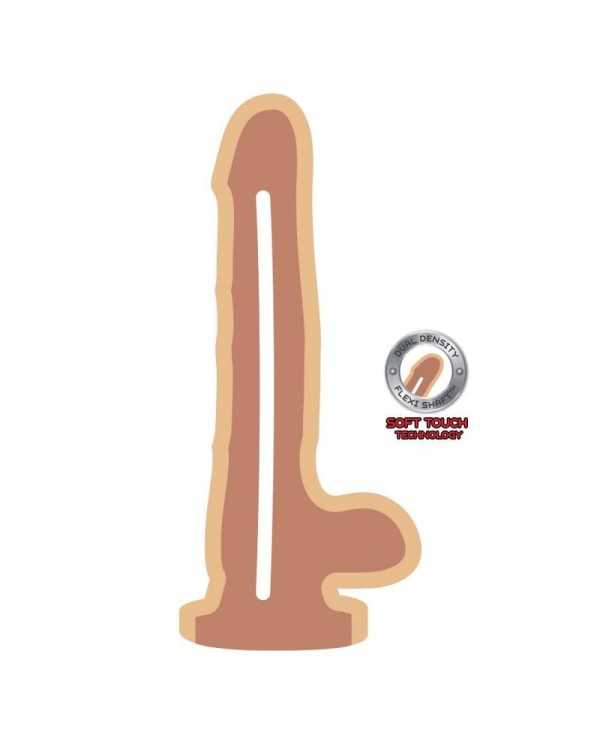 GET REAL DUAL DENSITY DILDO 18 CM CON TESTICULOS NATURAL