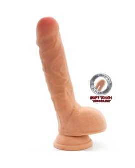 GET REAL - DUAL DENSITY DILDO 25,5 CM CON TESTICULOS NATURAL