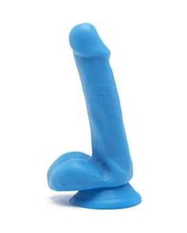 GET REAL - HAPPY DICKS DILDO 12 CM CON TESTICULOS AZUL