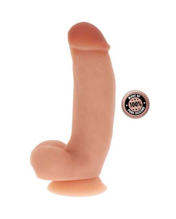 GET REAL DILDO SILICONA 18 CM CON TESTICULOS NATURAL