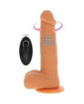 GET REAL - DILDO VIBRADOR CON BOLAS GIRATORIAS NATURAL