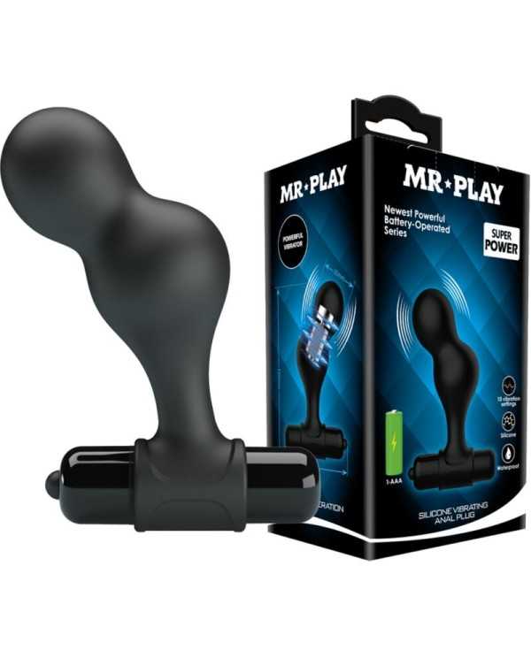 MR PLAY PLUG ANAL VIBRADOR DE SILICONA NEGRO