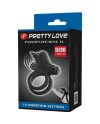 PRETTY LOVE DOBLE ANILO VIBRADOR CON ESTIMULADOR NEGRO