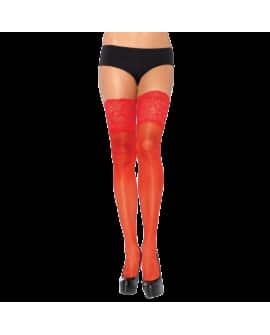 LEG AVENUE MEDIAS ROJAS AUTOADHESIVAS CON ENCAJE ANCHO