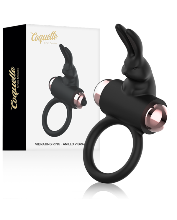 COQUETTE CHIC DESIRE COCK RING ANILLO VIBRADOR NEGRO GOLD