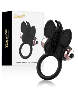 COQUETTE CHIC DESIRE COCK RING BUTTERFLY ANILLO VIBRADOR NEGRO / GOLD