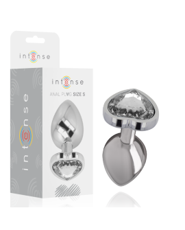 INTENSE - PLUG ANAL METAL ALUMINIO CORAZÓN BLANCO TALLA S