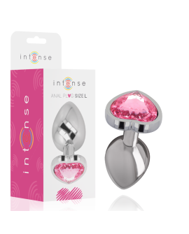 INTENSE - PLUG ANAL METAL ALUMINIO CORAZÓN ROSA TALLA L