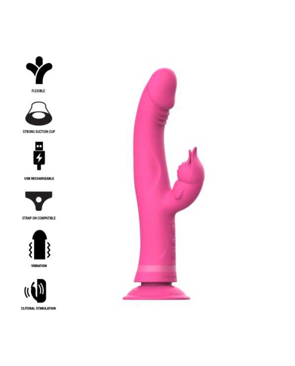 INTENSE JULIO VIBRADOR RABBIT SILICONA ROSA