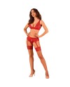 OBSESSIVE LACELOVE SET TRES PIEZAS ROJO XS S