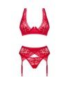 OBSESSIVE LACELOVE SET TRES PIEZAS ROJO XS S