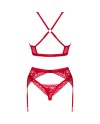 OBSESSIVE LACELOVE SET TRES PIEZAS ROJO XS S