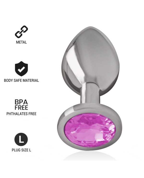 INTENSE PLUG ANAL METAL ALUMINIO CON CRISTAL ROSA TALLA L