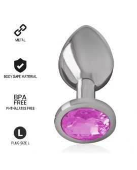 INTENSE - PLUG ANAL METAL CON CRISTAL ROSA TALLA L