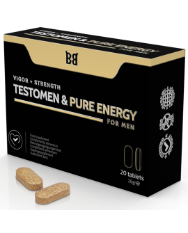 BLACKBULL BY SPARTAN - TESTOMEN & PURE ENERGY POTENCIADOR PARA HOMBRE 20 CÁPSULAS