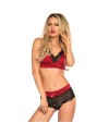 LEG AVENUE SET DOS PIEZAS ROJO Y NEGRO L XL