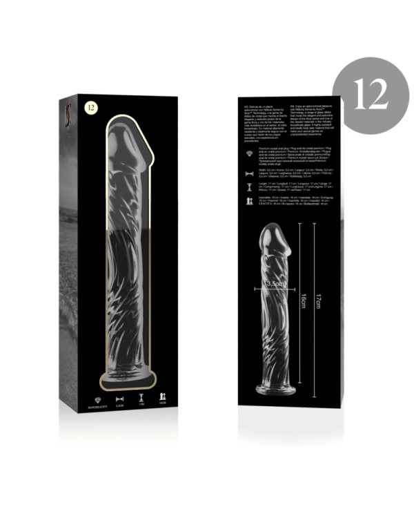 NEBULA SERIES BY IBIZA MODELO 12 DILDO CRISTAL BOROSILICATO 17 X 35 CM TRANSPARENTE