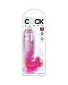 KING COCK CLEAR PENE REALISTICO CON TESTICULOS 135 CM ROSA