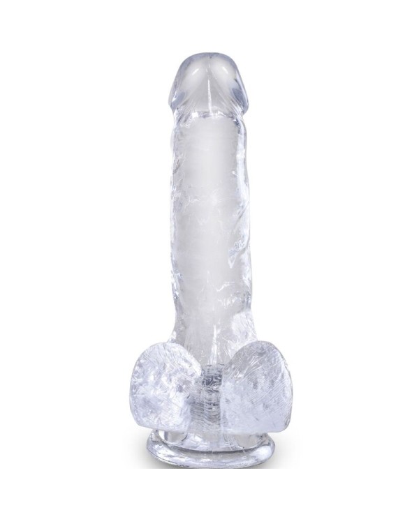 KING COCK CLEAR PENE REALISTICO CON TESTICULOS 135 CM TRANSPARENTE