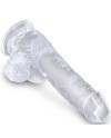 KING COCK CLEAR PENE REALISTICO CON TESTICULOS 135 CM TRANSPARENTE