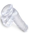 KING COCK CLEAR PENE REALISTICO CON TESTICULOS 135 CM TRANSPARENTE