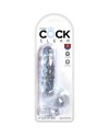 KING COCK CLEAR PENE REALISTICO CON TESTICULOS 135 CM TRANSPARENTE