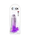 KING COCK CLEAR PENE REALISTICO CON TESTICULOS 152 CM MORADO