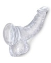 KING COCK CLEAR PENE REALISTICO CURVADO CON TESTICULOS 165 CM TRANSPARENTE