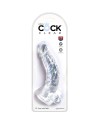 KING COCK CLEAR PENE REALISTICO CURVADO CON TESTICULOS 165 CM TRANSPARENTE