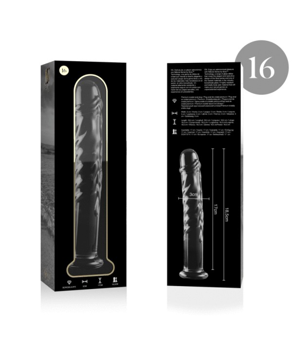 NEBULA SERIES BY IBIZA MODELO 16 DILDO CRISTAL BOROSILICATO 185 X 3 CM TRANSPARENTE