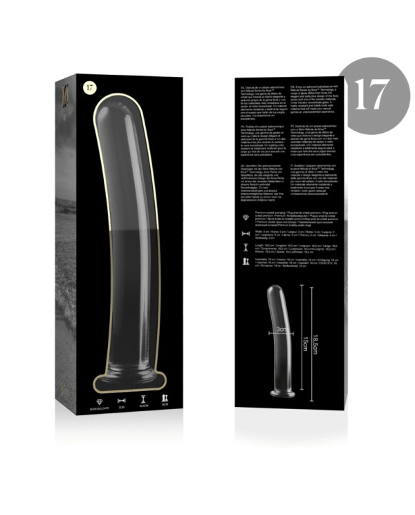 NEBULA SERIES BY IBIZA MODELO 17 DILDO CRISTAL BOROSILICATO 185 X 3 CM TRANSPARENTE