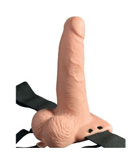 FETISH FANTASY SERIES - ARNES AJUSTABLE CONTROL REMOTO PENE REALISTICO CON TESTICULOS RECARGABLE Y VIBRADOR 15 CM