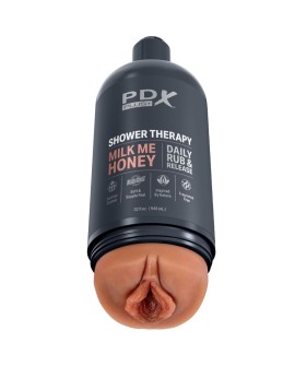 PDX PLUS - MASTURBADOR STROKER DISEÑO DISCRETO DE BOTE CHAMPU MILK ME HONEY CARAMELO