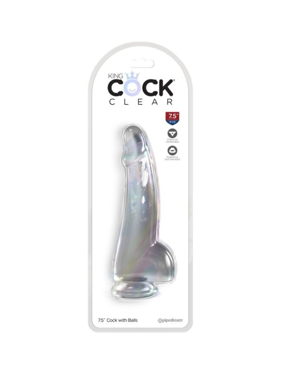 KING COCK CLEAR DILDO CON TESTICULOS 152 CM TRANSPARENTE