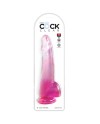 KING COCK CLEAR DILDO CON TESTICULOS 19 CM ROSA