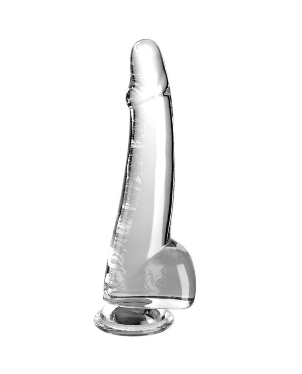 KING COCK CLEAR DILDO CON TESTICULOS 19 CM TRANSPARENTE