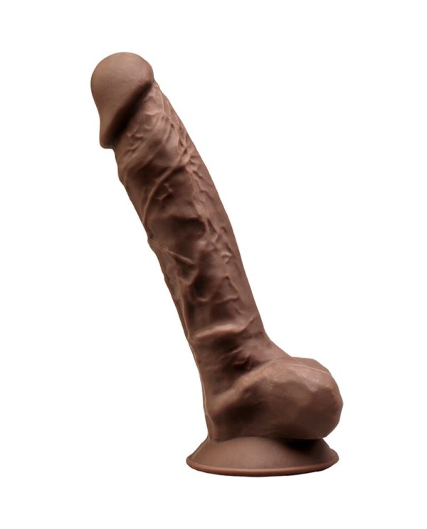 SILEXD MODELO 1 PENE REALISTICO SILICONA PREMIUM SILEXPAN MARRON 23 CM