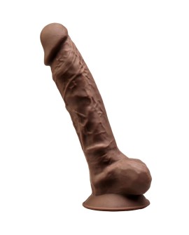 SILEXD - MODELO 1 PENE REALISTICO SILICONA PREMIUM SILEXPAN MARRON 23 CM