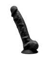 SILEXD MODELO 1 PENE REALISTICO SILICONA PREMIUM SILEXPAN NEGRO 23 CM